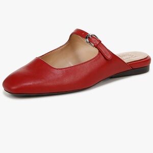 APPLE MARY JANE MULE in red faux leather